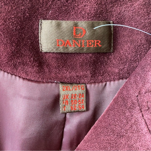 vintage danier suede burgundy lightweight jacket - Picture 8 of 11